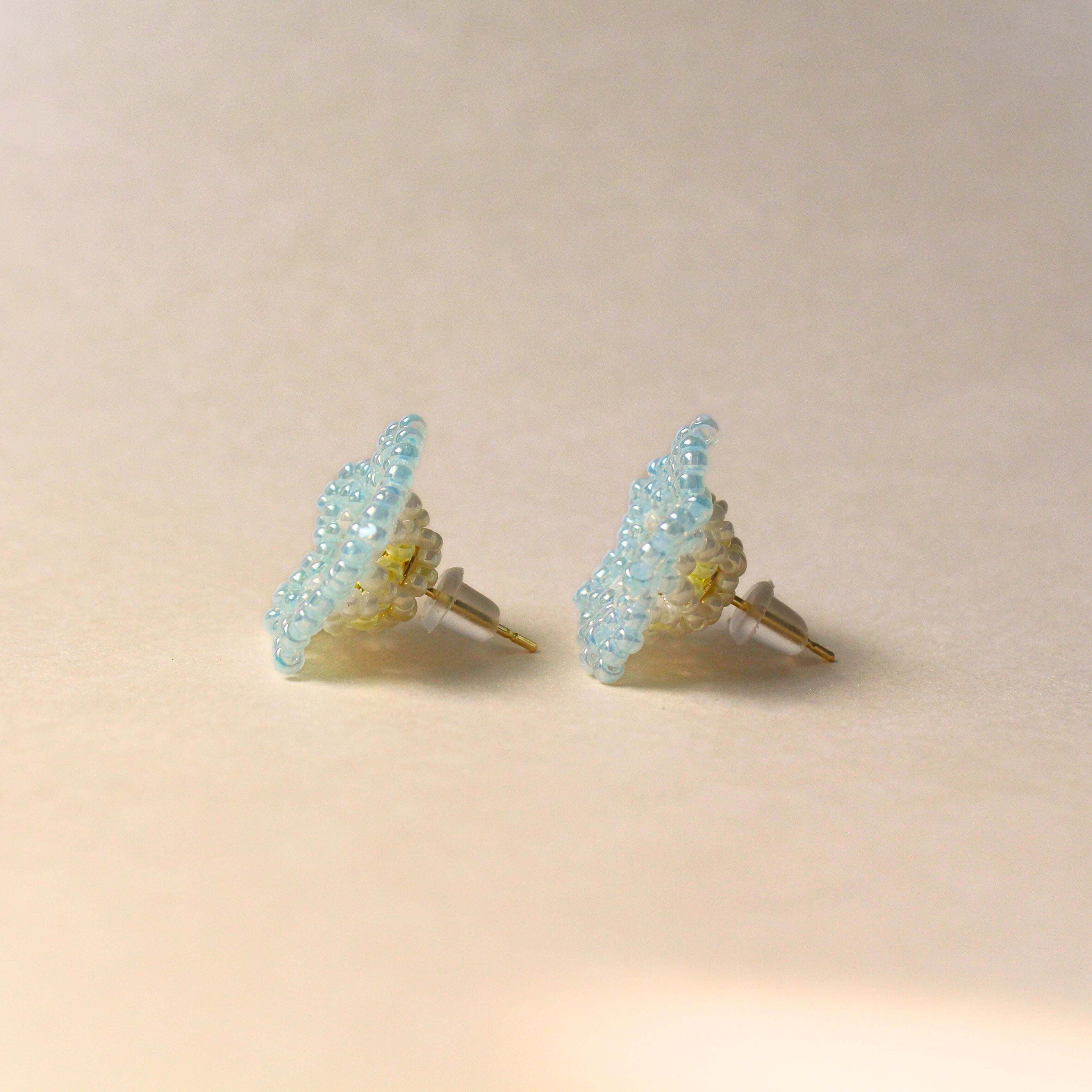 Floral Studs - Baby Blue